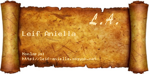 Leif Aniella névjegykártya